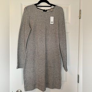 NWT Banana Republic Black & White Striped Shift Dress size 10